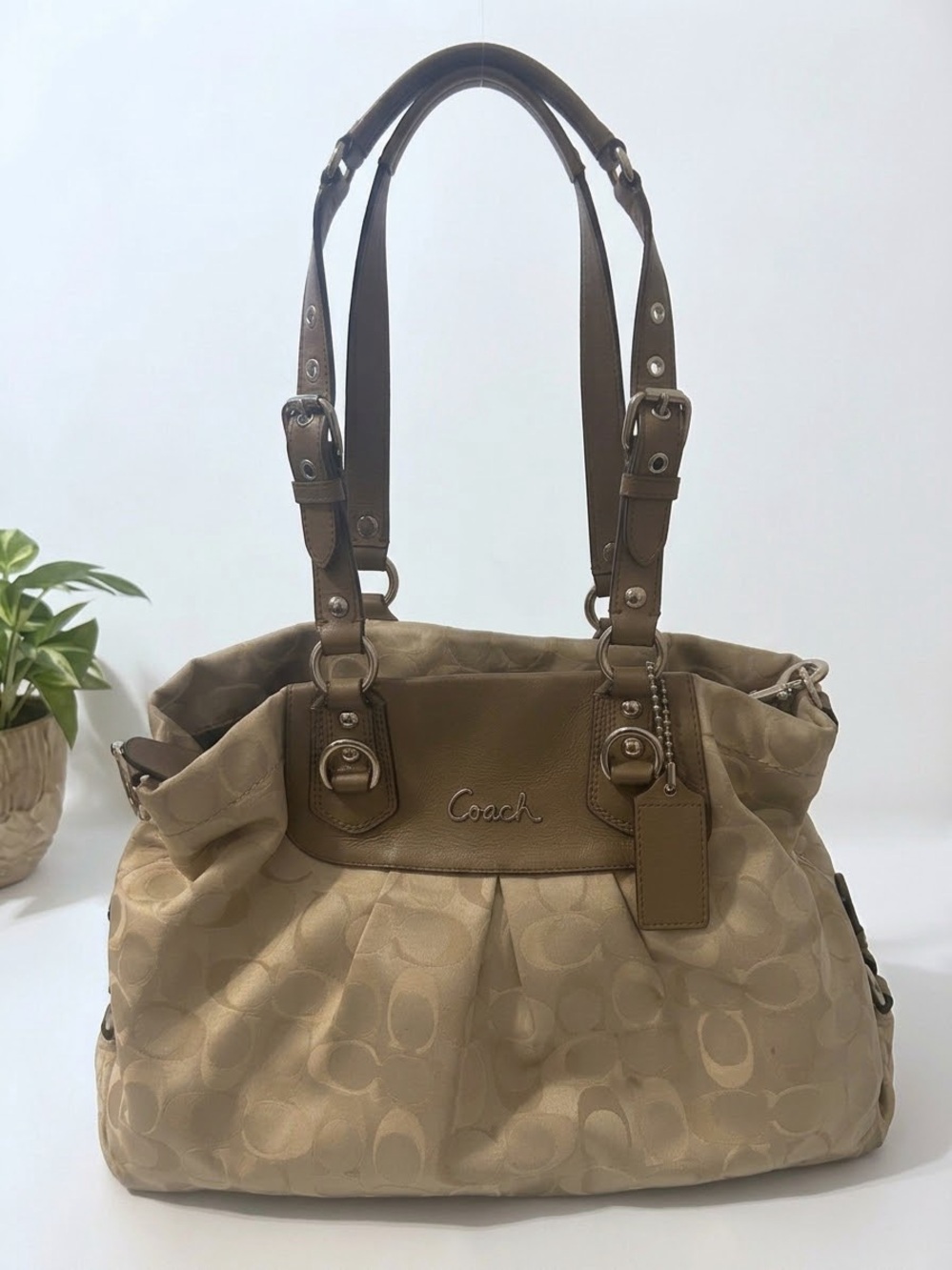 Coach Ashley Signature Jacquard C Canvas Satchel Shoulder Bag